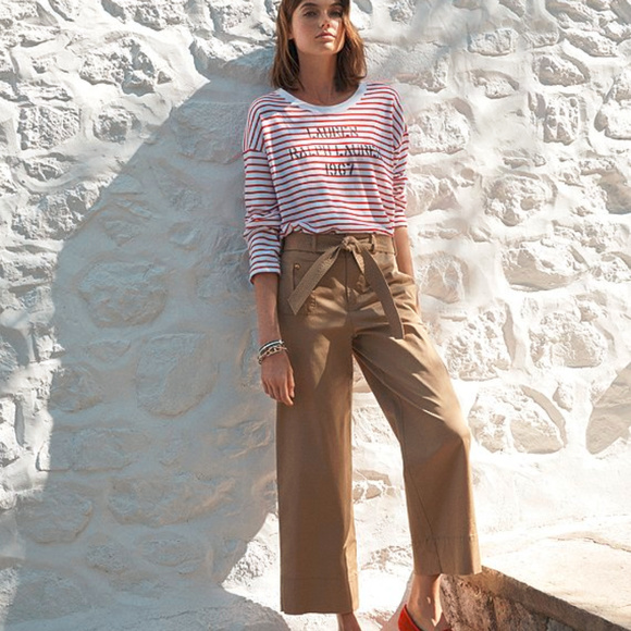 Lauren Ralph Lauren -Twill Cropped Wide-Leg Pants - Picture 5 of 5